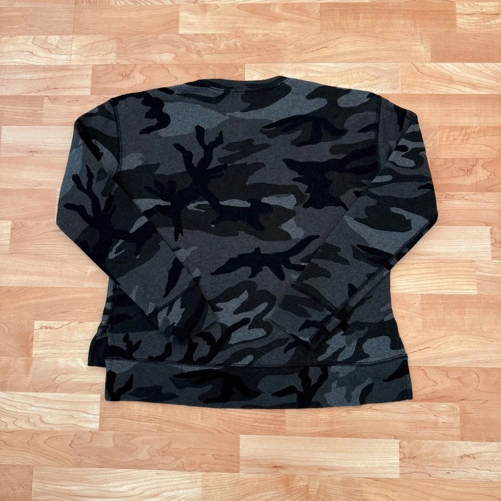 Polo Ralph Lauren Mens Camo Fleece Crewneck Sweatshirt Gray Black Small